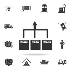 arrow delivery of packing box icon. Detailed set of logistic icons. Premium graphic design. One of the collection icons for websites, web design, mobile app