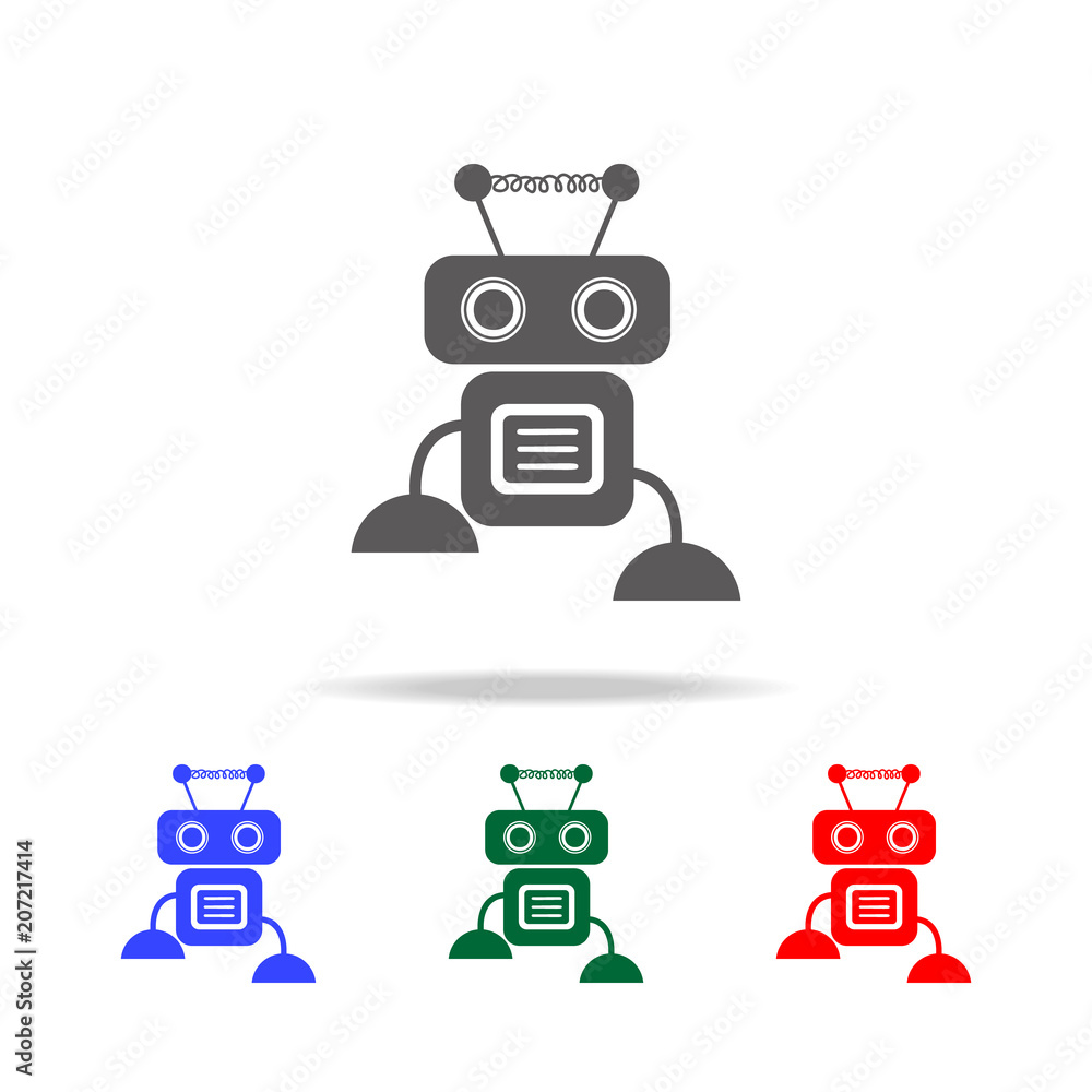 Poster cute robot icons. elements of robots in multi colored icons. premium quality graphic design icon. si