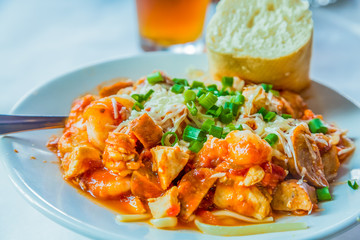 Seafood Jambalaya with Bread