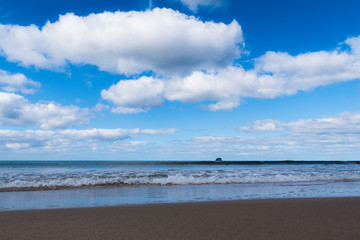 Fluffy clouds in the sky