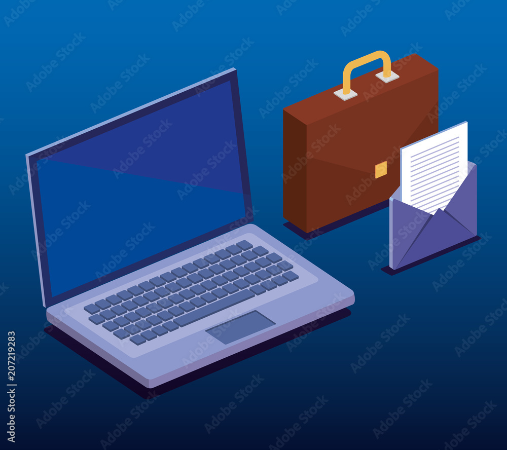 Poster digital technology isometrics icons vector illustration design