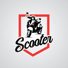 Scooter Badge Logo Designs Template