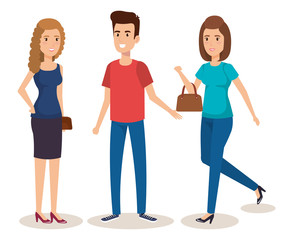 Obraz premium group of young people avatars vector illustration design