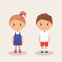 little kids friendly characters vector illustration design