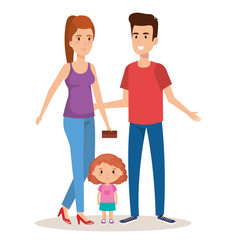 father and mother with daughter vector illustration design