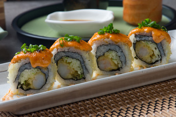 ebiten tempura prawn roll sushi