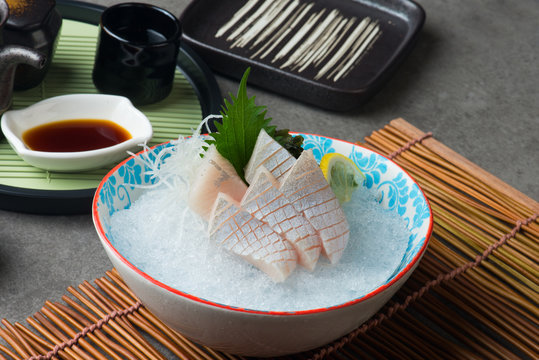 kanpachi toro, amberjack sashimi sushi