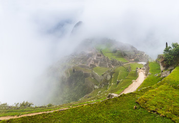 Panoramic of Machu Picchu Ruins 
