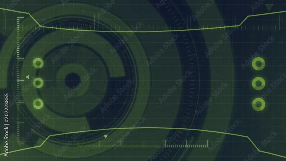 Poster futuristic digital hud technology user interface, radar screen with various technology elements busi