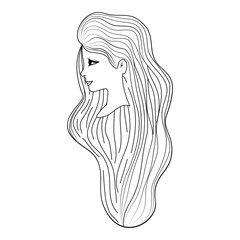beautiful woman with long hair vector illustration design