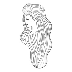 beautiful woman with long hair vector illustration design