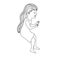 cute little girl avatar character vector illustration design