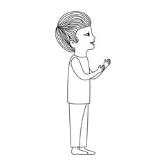 cute little son avatar character vector illustration design