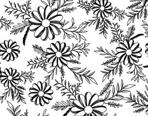 flower and leafs decorative pattern background vector illustration design