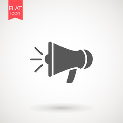 Megaphone Isolated Flat Web Mobile Icon Vector Sign Symbol Button Element Silhouette. Noisy Loudspeaker - Carbon.