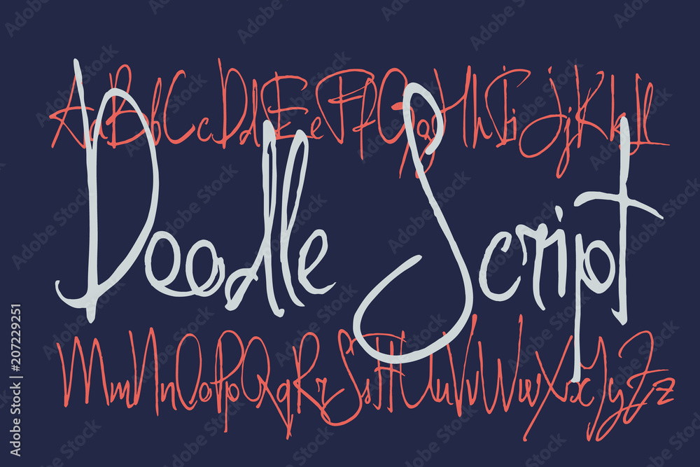 Poster doodle handcrafted thin script font