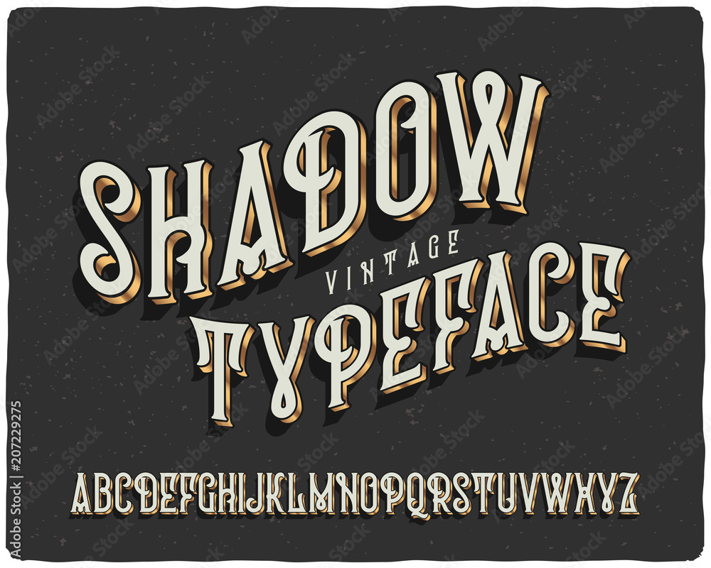 Poster vector vintage font with gradient extruded effect