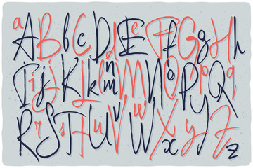 Alphabet set of rough tiny letters