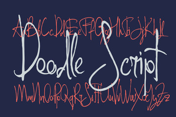 Doodle handcrafted thin script font