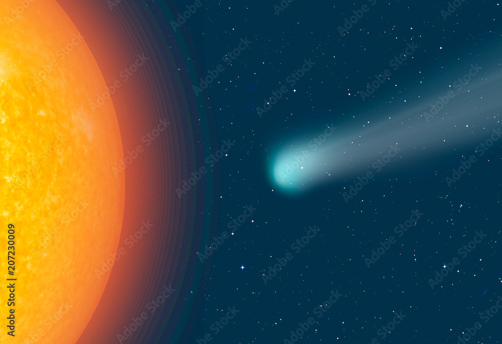 Poster comet on the space