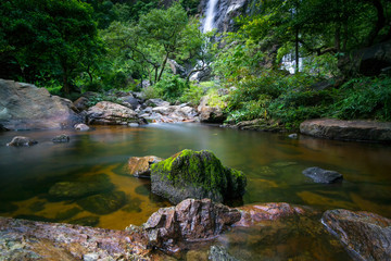 Beautiful Khlong Lan waterfall  Kamphaeng Phet Province. Khlong Lan National Park, Thailand