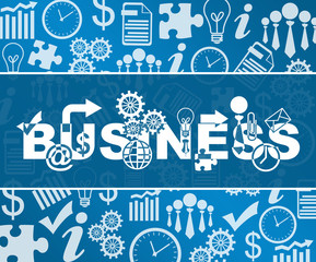 Business Text Business Symbols Texture Blue Background Square 
