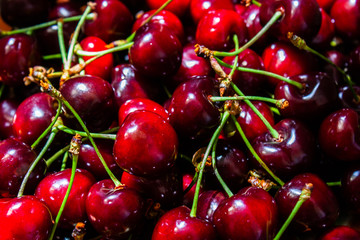  Cherry background.Sweet cherries.