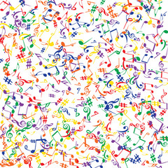 Musical Signs. Modern Background with Notes. Vector Element for Musical Poster, Banner, Advertising, Card. Minimalistic Simple Background.