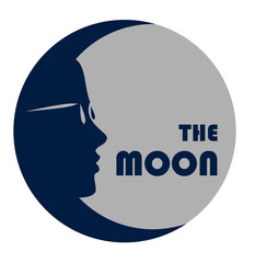 vector image Moon with girl face