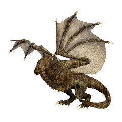 Obraz premium 3D Fantasy Fantasy Dragon na białym tle
