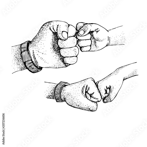 Download "Greeting fist in fist vector illustration of a hand of a ...