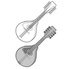 Fototapeta premium Mandolin vector design illustration template