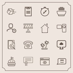 Modern, simple vector icon set with cloud, success, tomato, window, direction, face, nature, north, browser, tool, certificate, hot, tropical, home, bread, cell, east, soup, box, transportation icons