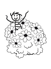 verstecken erschrecken überraschen spielen spaß gebüsch strauch blume blüten frühling hübsch schön blätter pflanze natur design cool clipart