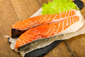 Raw salmon