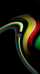 Abstract wave lines fluid rainbow style color stripes on black background. Artistic illustration for presentation, app wallpaper, banner or poster