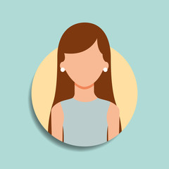 woman character portrait avatar image vector illustration