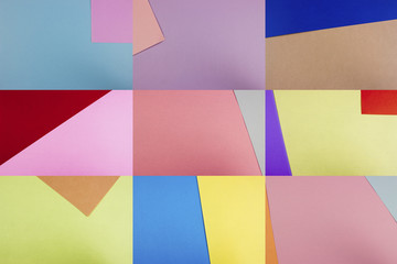 Obraz premium Set of 9 color papers backgrounds. Template for banners. Empty space for text and design