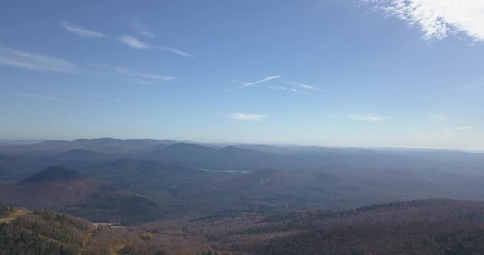 Georgous mountain range vista with blue skies - nature from above - aerial shot