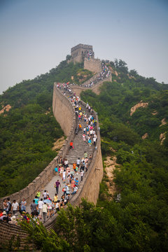 People Climb The Great Wall Of China, China, 2013