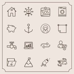 Modern, simple vector icon set with fast, delivery, box, sky, chart, replace, sink, laptop, label, landscape, real, business, rubbish, white, replacement, bathroom, blue, substitute, change, tap icons