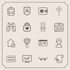 Modern, simple vector icon set with skater, security, skateboard, technology, credit, human, name, board, real, id, skate, house, internet, person, extreme, building, diagnostic, leather, money icons