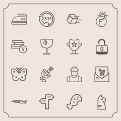 Modern, simple vector icon set with game, list, support, strike, butterfly, chess, bill, domestic, direction, fly, communication, ball, snack, receipt, chicken, person, satellite, engineer, food icons