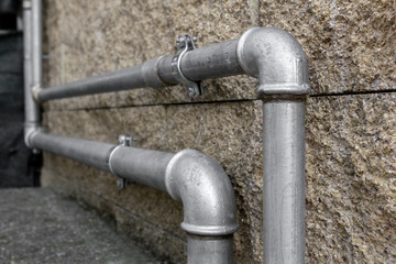 Gas pipes of a heating system