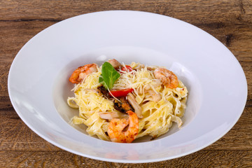 Seafood pasta with prawn