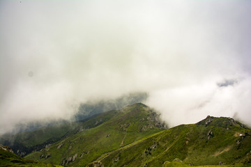 Beautiful cloudy mountain landscapes