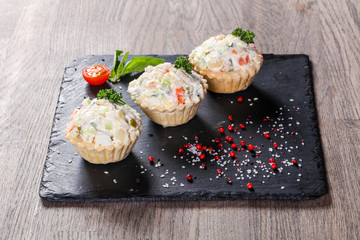 Russian salad canape