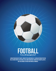 Football tournament banner with information over blue background vector illustration graphic design