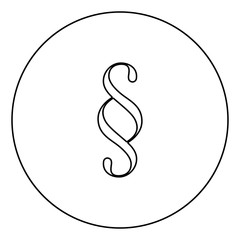 Paragraph symbol black icon outline  in circle image