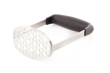 Metal potato masher isolated on a white background